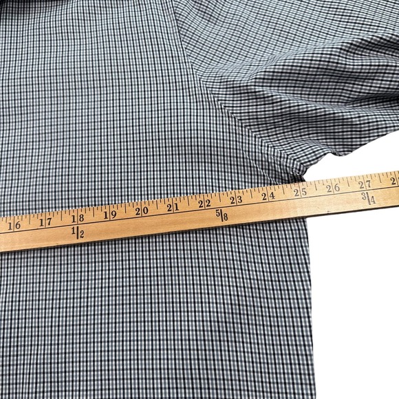 Theory Men's XXL Gray/Black Brushed Gingham‎ Long Sleeve Shirt - Picture 5 of 7